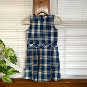 Vintage Girl's Blue Plaid Flannel Dress by Royal Park - Made in USA!!